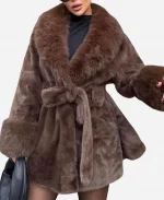 Classic Brown Faux Fur Coat