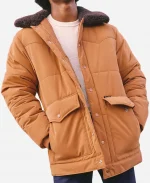 David Harbour Wrangler x Stranger Things Jim Hopper Brown Puffer Jacket
