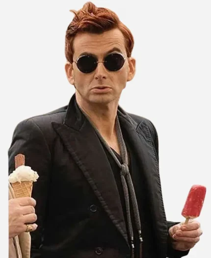 David Tennant Good Omens S02 Crowley Black Blazer