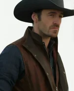 Davis Collins Ransom Canyon 2025 Eoin Macken Brown Leather Quilted Vest