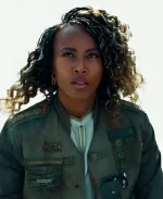 DeWanda Wise Jurassic World Dominion Green Cotton Bomber Quilted Jacket