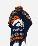Denver Broncos Alpaca Wool Hooded Poncho