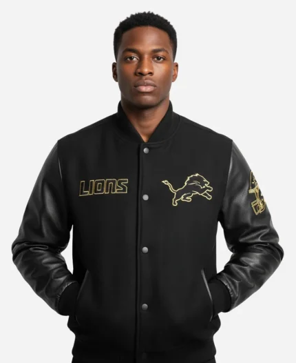 Detroit Lions Black Varsity Jacket