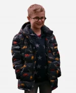 Diesel La Torraca Ginny & Georgia S02 Austin Miller Blue Dinosaur Puffer Jacket
