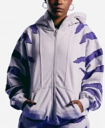Digimon Garurumon full Zip Hoodie - Grey & Blue