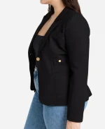 Dinah Drake Arrow TV Series Juliana Harkavy Black Wool Blazer