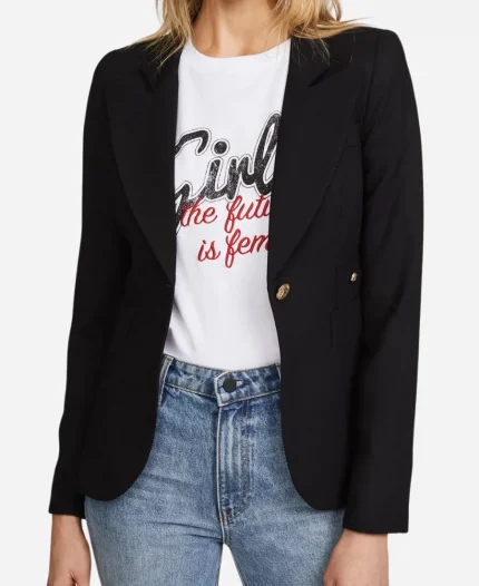 Dinah Drake Arrow Wool Blazer - Black