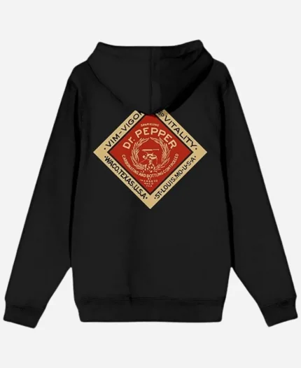 Dr Pepper Logo Black Zip-Up Hoodie