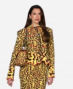 Dua Lipa 2026 Leopard Print Tweed Skirt