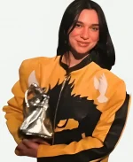 Dua Lipa Buenos Aires Dragon Yellow And Black Leather Jacket