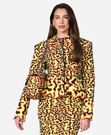 Dua Lipa Chanel Show 2026 Leopard Print Tweed Skirt