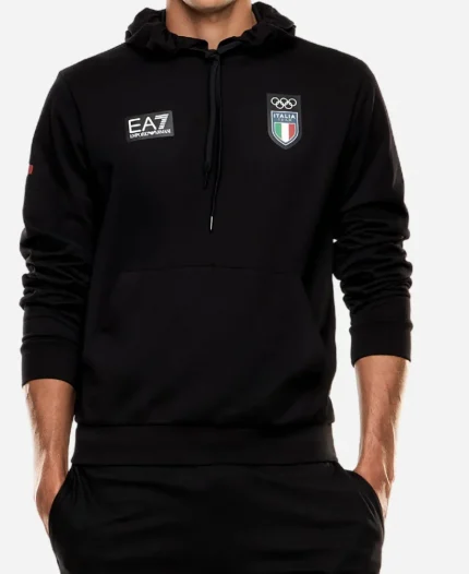 EA7 Team Italy 2026 Black Hoodie