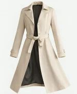Emilia Clarke Ponies Trench Coat - White