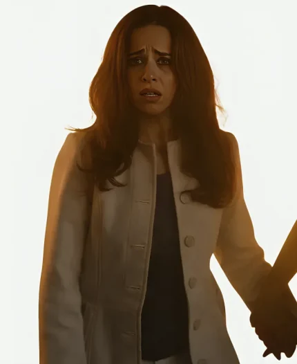 Emilia Clarke Ponies White Coat