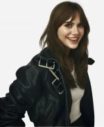 Emilia Jones Black Leather Jacket