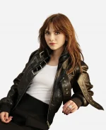 Emilia Jones Movie Charlie Harper 2025 Harper Black Leather Jacket