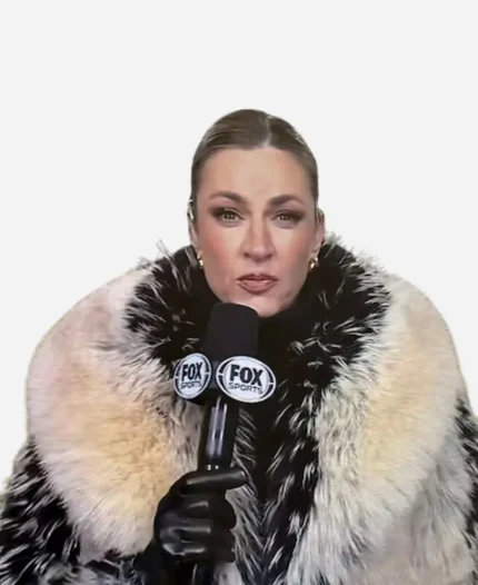 Erin Andrews 49ers vs Eagles Playoff Game Fur Coat