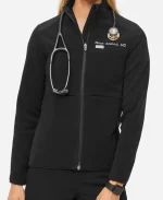 FIGS On-Shift Black Fleece Jacket