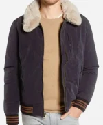 Fixer Upper Colorado Mounatin House Blue Sherpa Bomber Jacket