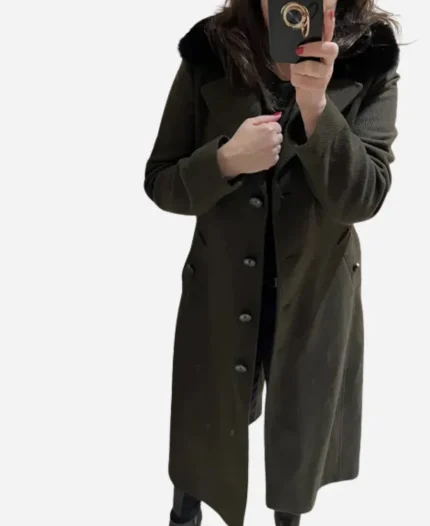 Freya Mavor Tv Series Industry Daria Greenock Green Fur Coat