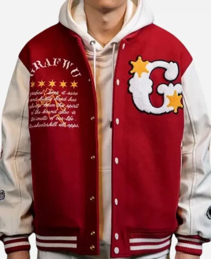 GRAF WU Red Varsity Jacket