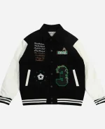 GRAF&WU Blokecore Floral Black Leather Sleeve Jacket