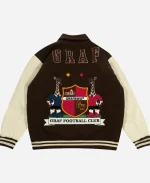 GRAF&WU Blokecore Floral Leather Sleeve Jacket - Brown