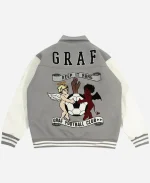 GRAF&WU Blokecore Floral Leather Sleeve Jacket - Grey