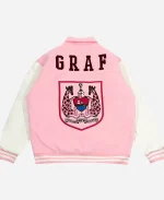 GRAF&WU Blokecore Floral Leather Sleeve Jacket - Pink