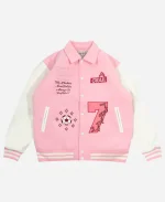 GRAF&WU Blokecore Floral Pink Leather Sleeve Jacket