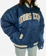Georgetown Hoyas Starter Navy Blue Bomber jacket