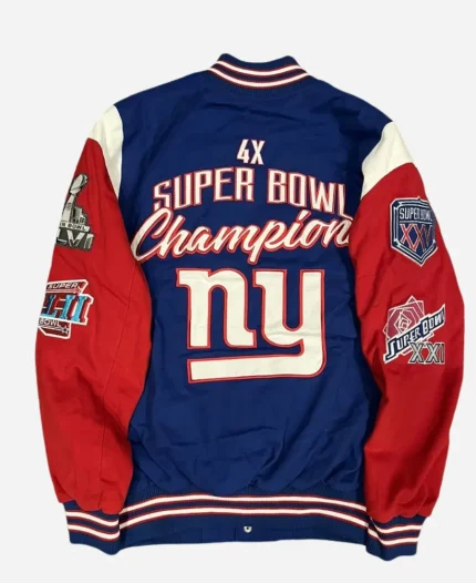Giants 4X Super Bowl Varsity Jacket