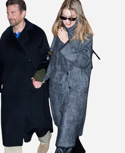 Gigi Hadid Broadway NYC Grey Coat