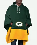 Green Bay Packers NFL Color Blocked Poncho