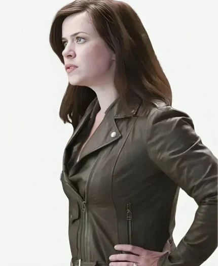 Gwen Cooper Tv Series Torchwood Eve Myles Black Leather Biker Jacket