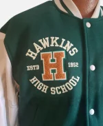H&M x Stranger Things Hawkins High School Tigers Green Varsity Jacket