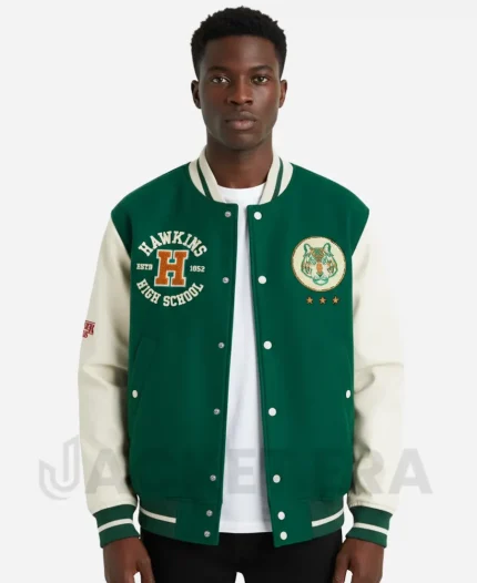 H&M x Stranger Things Hawkins Tigers Varsity Jacket