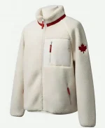 Heated Rivalry Team Canada Sherpa Fleece Jacket - White
