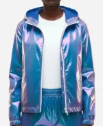 Holographic Windbreaker Blue Jacket