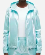 Holographic Windbreaker Light Blue Jacket