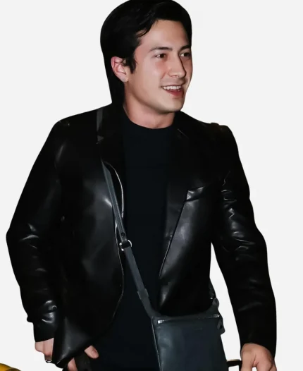 Hudson Williams Milan Fashion Week 2026 Black Leather Balzer