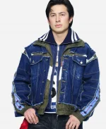 Hudson Williams Milan Fashion Week 2026 Ripped Double Denim Jacket