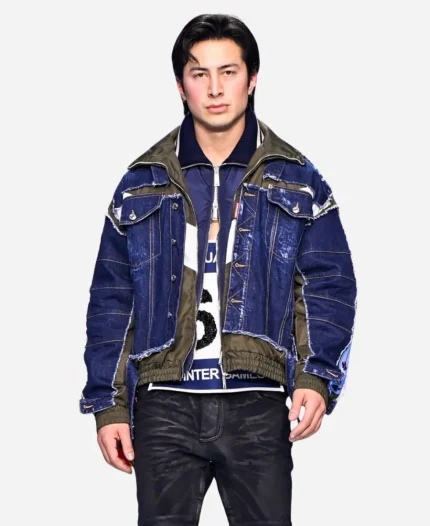 Hudson Williams Ripped Double Denim Jacket