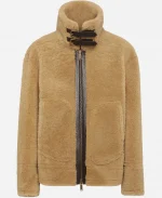 Hudson Williams Shearling Aviator Jacket in Camel