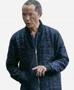 Industry Ken Leung Quilted Blue Bomber Jacket