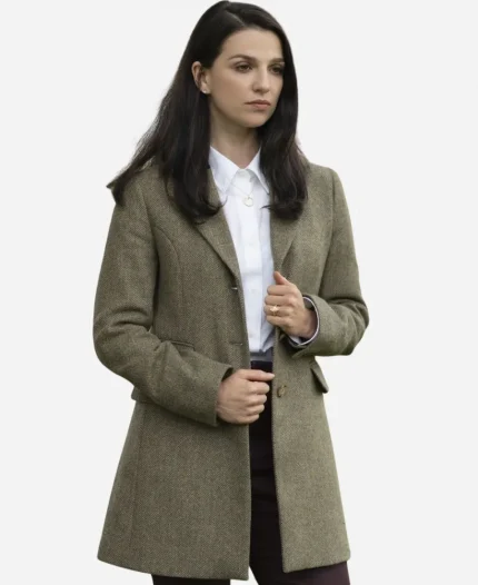 Industry S03 Marisa Abela Green Wool Coat