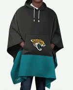 Jacksonville Jaguars NFL Color Blocked Poncho