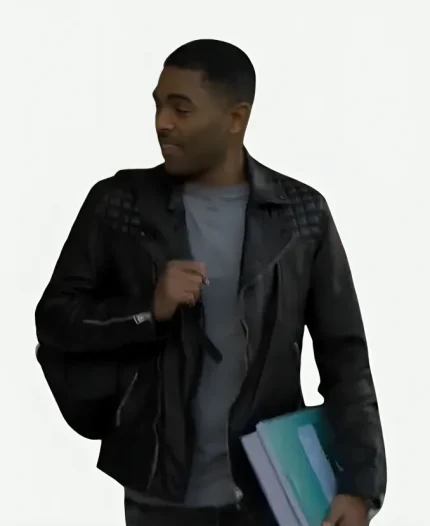 Jake Brassic Season 05 Anthony Welsh Black Leather Quilted Jacket