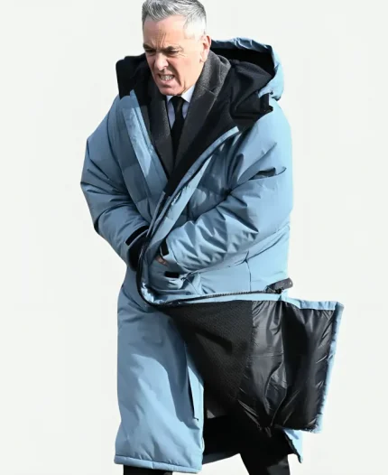 James Nesbitt Blue Hooded Coat