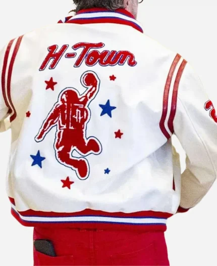 Jeff Hamilton Rockets Off-White Varsity Jacket